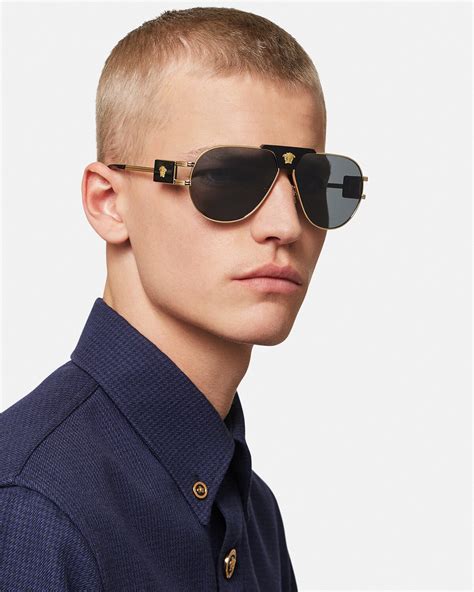 versace black aviator sunglasses|versace sunglasses aviator style.